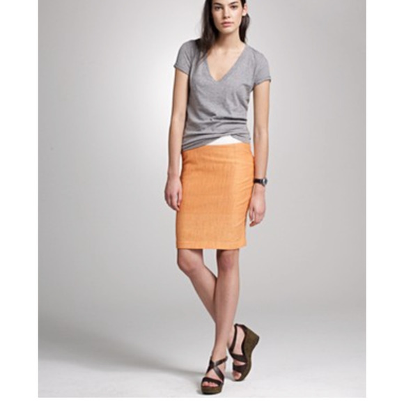 J Crew Ripple Stripe Pencil Skirt Linen Blend in Gray ~ 0 - Picture 2 of 5